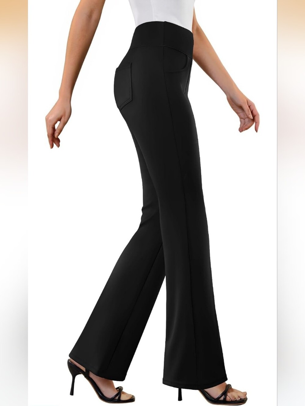 Black Wide-Leg High-Waist Pants for Women